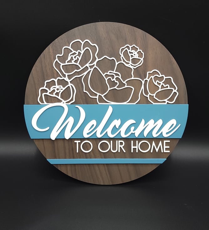 Floral Outline Welcome