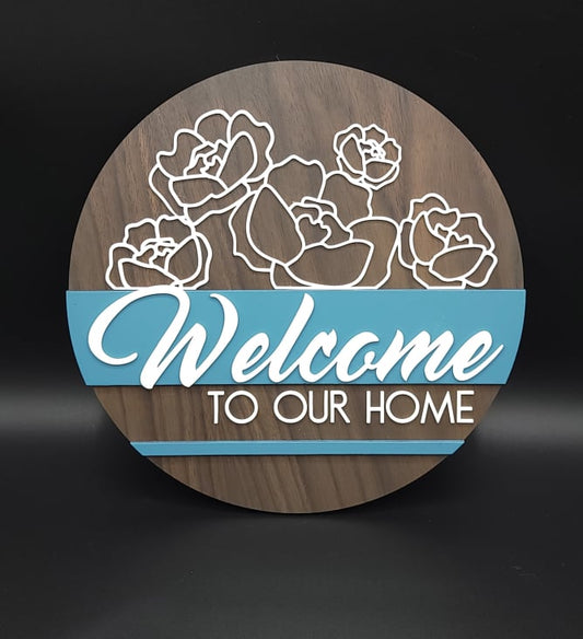 Floral Outline Welcome