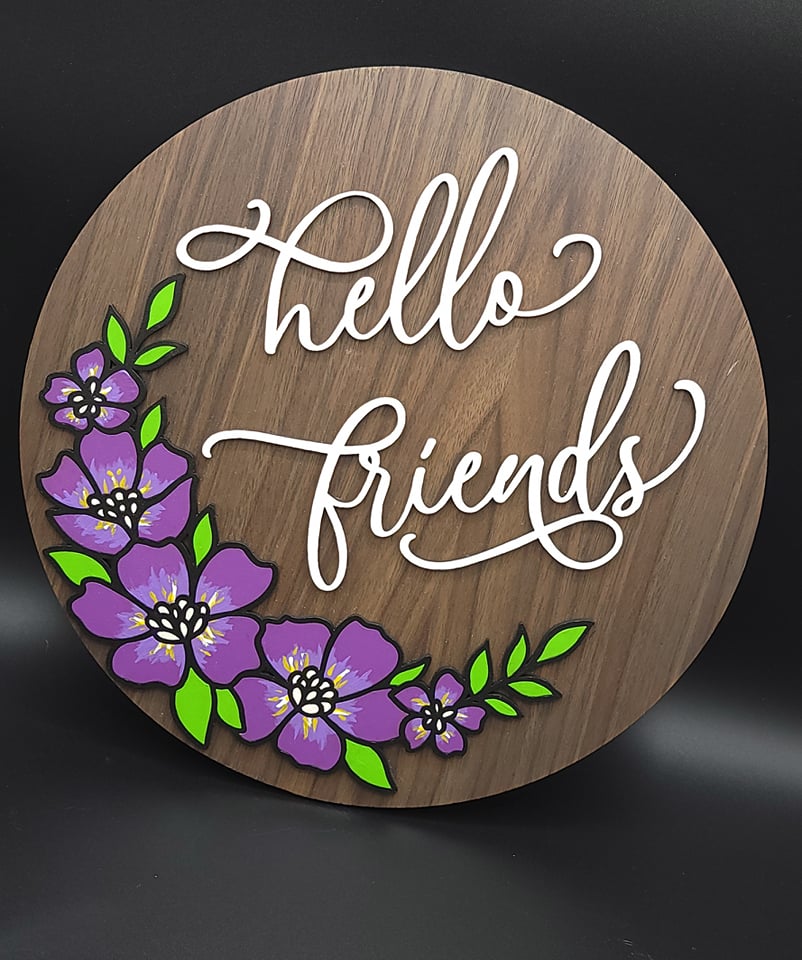 "Hello Friends" Welcome Sign