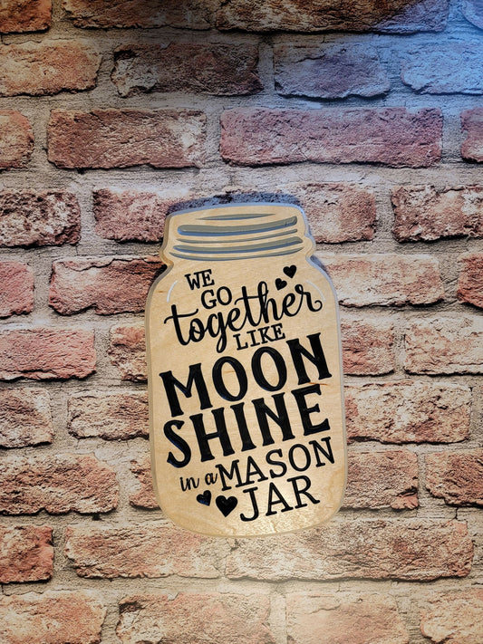 Moonshine and Mason Jar sign